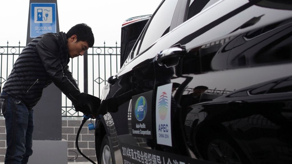 Das ist jetzt die Zukunft: Auto mit Wasserstoffantrieb auf einer High-Tech-Messe in Peking. Foto: Getty Images